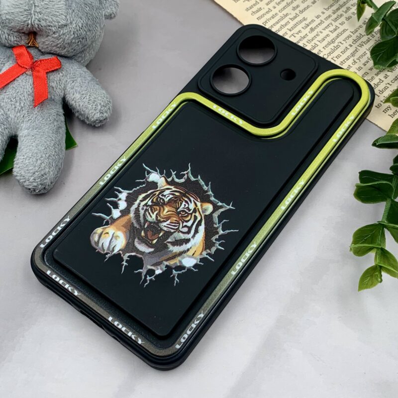 قاب گوشی Redmi 13C / Poco C65 شیائومی Solid Case منحنی Lucky طرح ببر محافظ لنز دار کد 39545 - Image 2
