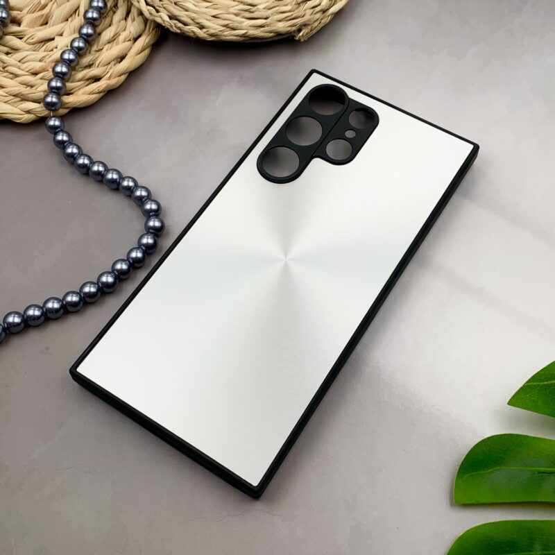 قاب گوشی Galaxy S23 Ultra سامسونگ لیزری PVD دور سیلیکونی اسپرت محافظ لنز دار نقره ای کد 41538 - Image 2