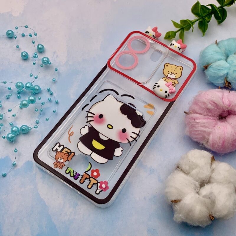قاب گوشی Redmi 13C / Poco C65 شیائومی ژله ای عروسکی برجسته گوش دار جاکارتی کیتی محافظ لنز دار کد 44323 - Image 2