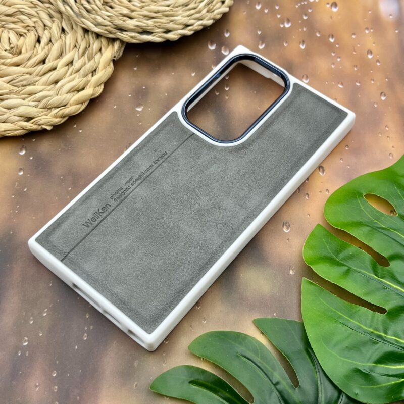 قاب گوشی Galaxy S23 Ultra سامسونگ چرمی اورجینال دور سیلیکونی Weiiken متال طوسی کد 51004 - Image 2