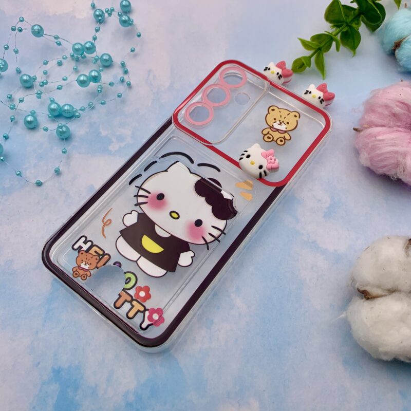 قاب گوشی Galaxy S23 FE سامسونگ ژله ای عروسکی برجسته گوش دار جاکارتی کیتی محافظ لنز دار کد 51855 - Image 2