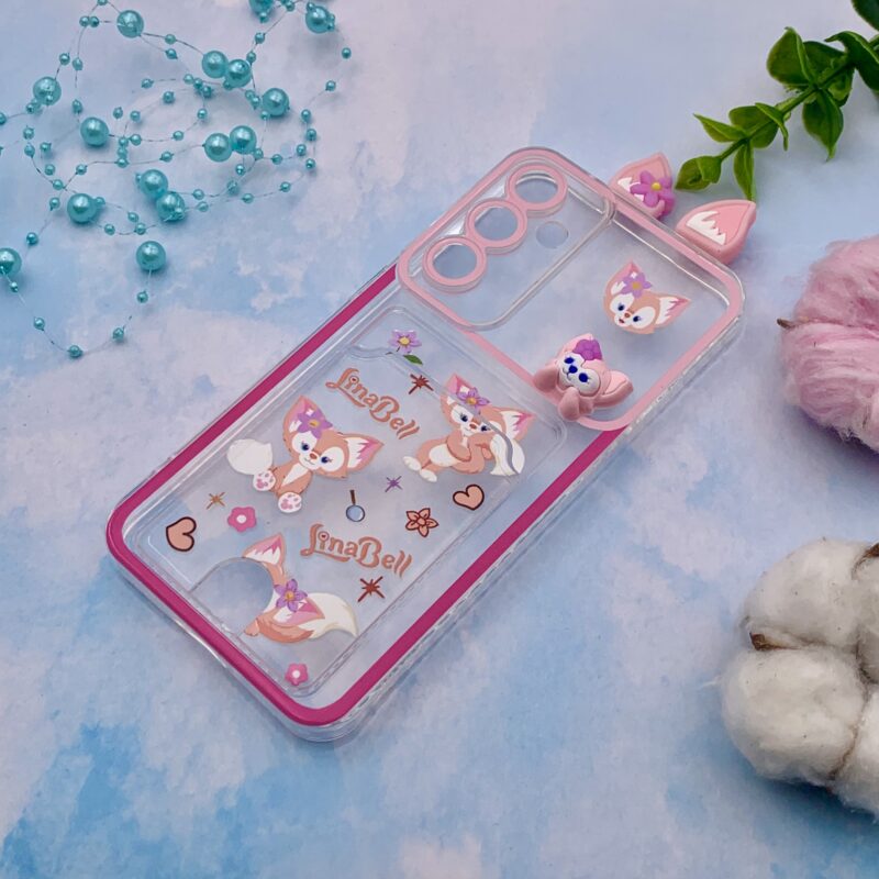 قاب گوشی Galaxy S23 FE سامسونگ ژله ای عروسکی برجسته گوش دار جاکارتی روباه محافظ لنز دار کد 57010 - Image 2