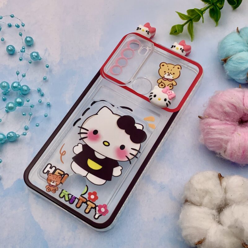 قاب گوشی Redmi Note 8 / Redmi Note 8 2021 شیائومی ژله ای عروسکی برجسته گوش دار جاکارتی کیتی محافظ لنز دار کد 58835 - Image 2