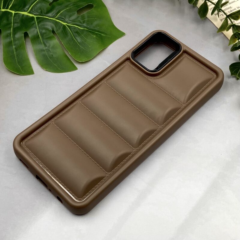 قاب گوشی Galaxy A05 سامسونگ پافری Solid Case سیلیکونی متال برجسته اسپرت قهوه ای کد 59804 - Image 2