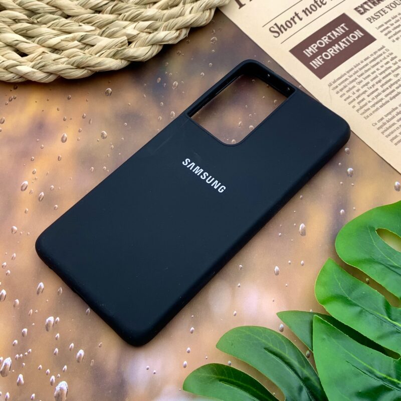 قاب گوشی Galaxy S21 Ultra سامسونگ سیلیکونی پاک کنی اورجینال داخل پارچه ای رنگ مشکی کد 72368 - Image 2