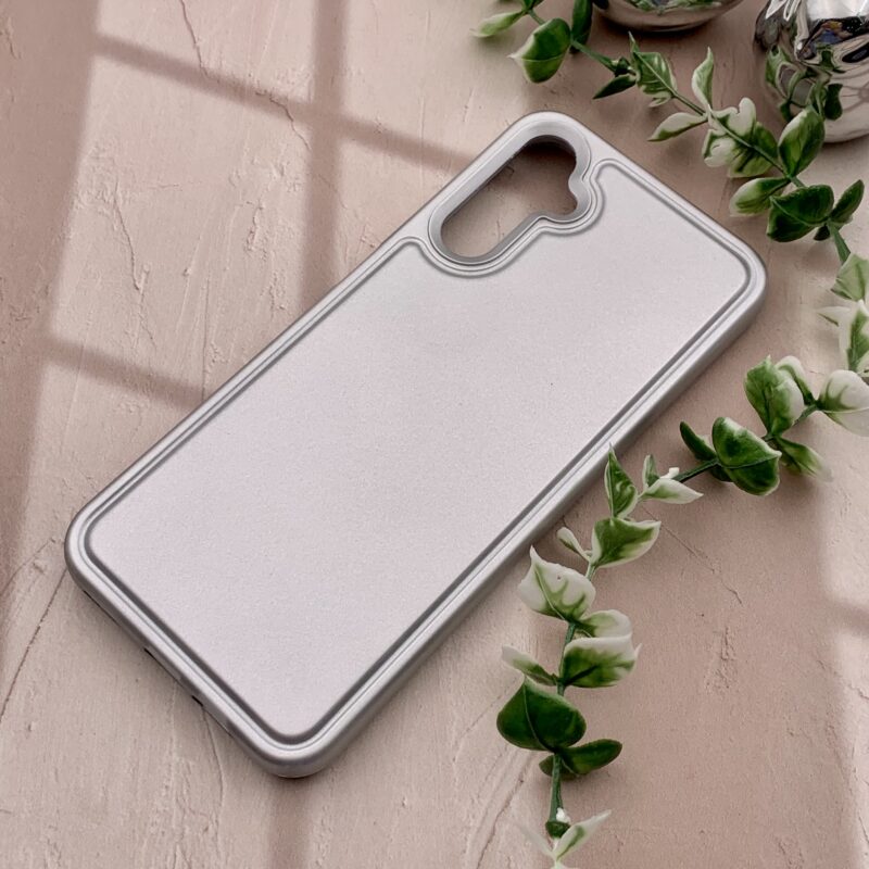 قاب گوشی Galaxy A14 سامسونگ Solid Case سیلیکونی متالیک طرح ساده رنگ نقره ای کد 75515 - Image 2