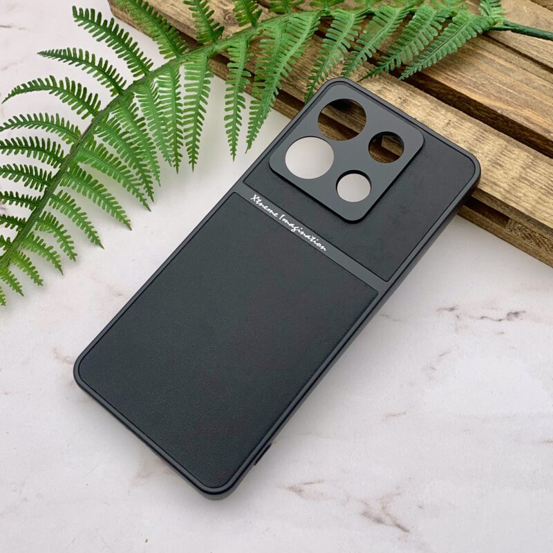 قاب گوشی Redmi Note 13 Pro 5G / Poco X6 شیائومی پشت چرم دور سیلیکونی Extreme Imagination محافظ لنزدار مشکی کد 77346 - Image 2