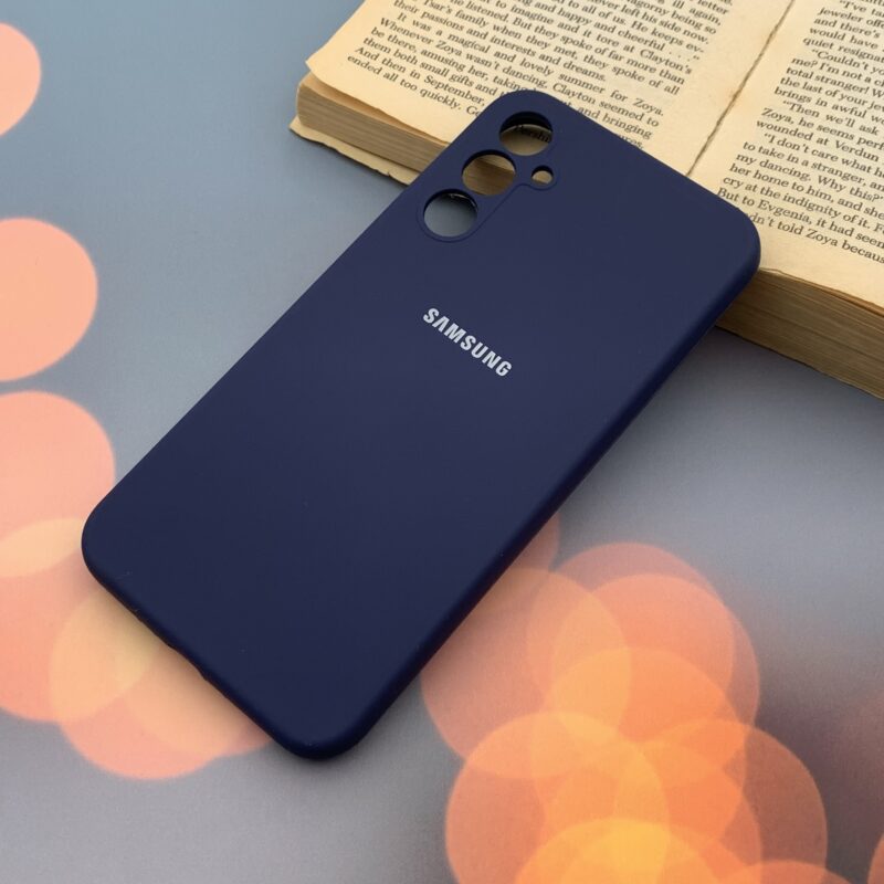قاب گوشی Galaxy A34 5G سامسونگ سیلیکونی پاک کنی اورجینال داخل پارچه ای محافظ لنز دار رنگ سرمه ای کد 81115 - Image 2