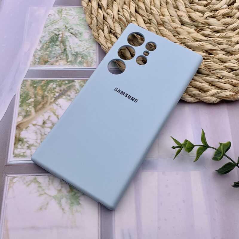 قاب گوشی Galaxy S24 Ultra سامسونگ سیلیکونی پاک کنی اورجینال داخل پارچه ای محافظ لنز دار رنگ آبی کد 81482 - Image 2