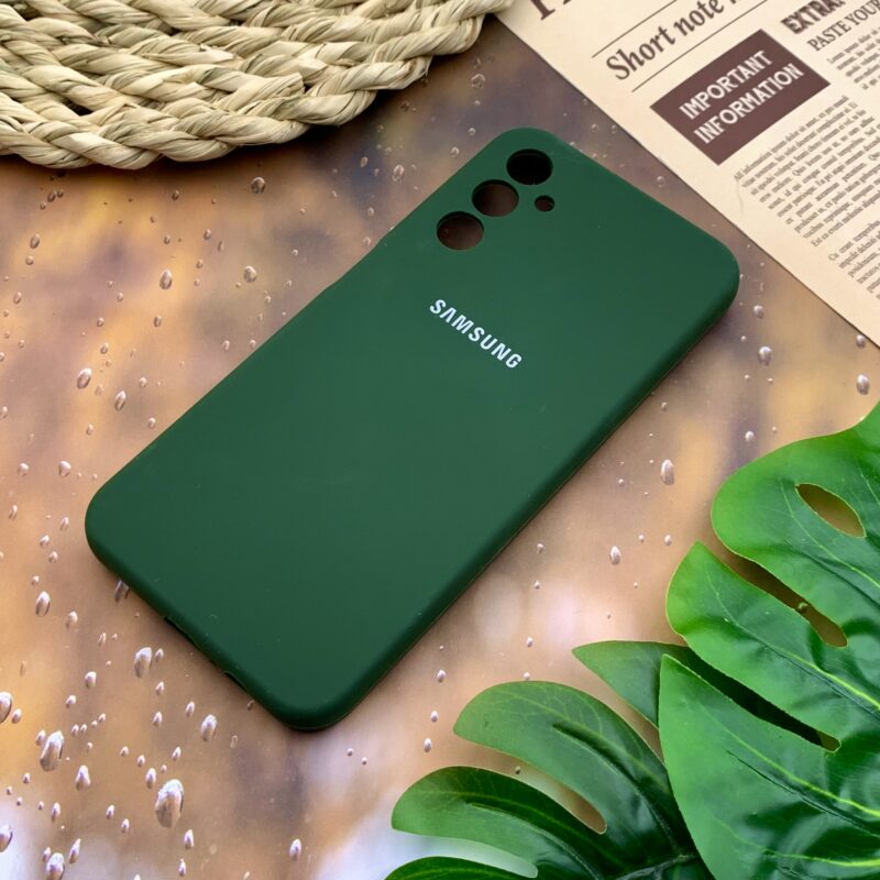 قاب گوشی Galaxy A14 سامسونگ سیلیکونی پاک کنی اورجینال داخل پارچه ای محافظ لنز دار رنگ سبز کد 83122 - Image 2