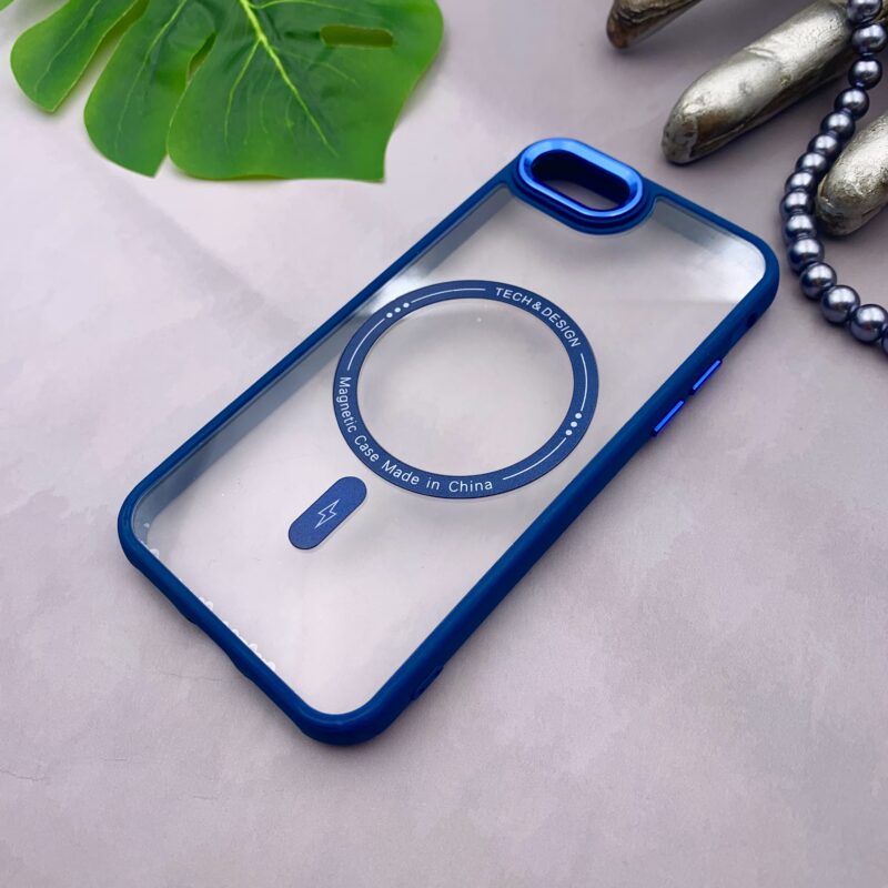 قاب گوشی iPhone 7 / iPhone 8 / iPhone SE 2020 / iPhone SE 2022 آیفون شفاف MAGNETIC متال مگ سیف اورجینال سرمه ای کد 88418 - Image 2