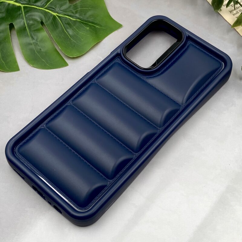 قاب گوشی Galaxy A14 سامسونگ پافری Solid Case سیلیکونی متال برجسته اسپرت سرمه ای کد 96044 - Image 2