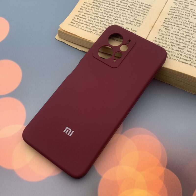 قاب گوشی Redmi Note 12 4G شیائومی سیلیکونی پاک کنی اورجینال داخل پارچه ای محافظ لنز دار رنگ زرشکی کد 96789 - Image 2