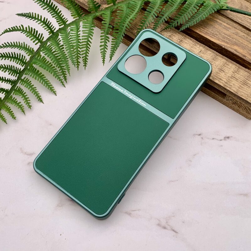 قاب گوشی Redmi Note 13 Pro 5G / Poco X6 شیائومی پشت چرم دور سیلیکونی Extreme Imagination محافظ لنزدار سبز کد 98120 - Image 2