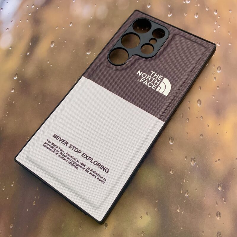 قاب گوشی Galaxy S23 Ultra سامسونگ اورجینال چرمی دور سیلیکونی درجه یک محافظ لنزدار طرح The North Face کد 12998 - Image 2