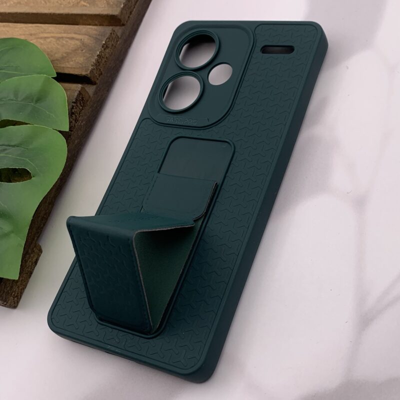 قاب گوشی Redmi Note 13 Pro Plus شیائومی New Case Pro سیلیکونی استندشو مگنتی محافظ لنز دار سبز کد 20158 - Image 2