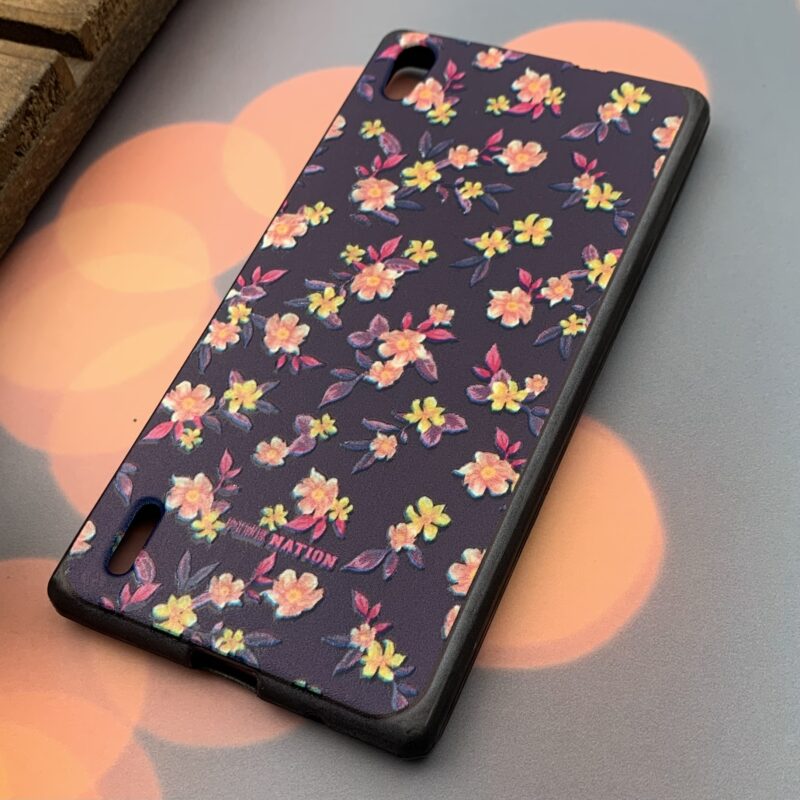 قاب گوشی Huawei P7 هوآوی ژله ای محافظ لنز دار طرح برجسته فانتزی گل کد 20730 - Image 2