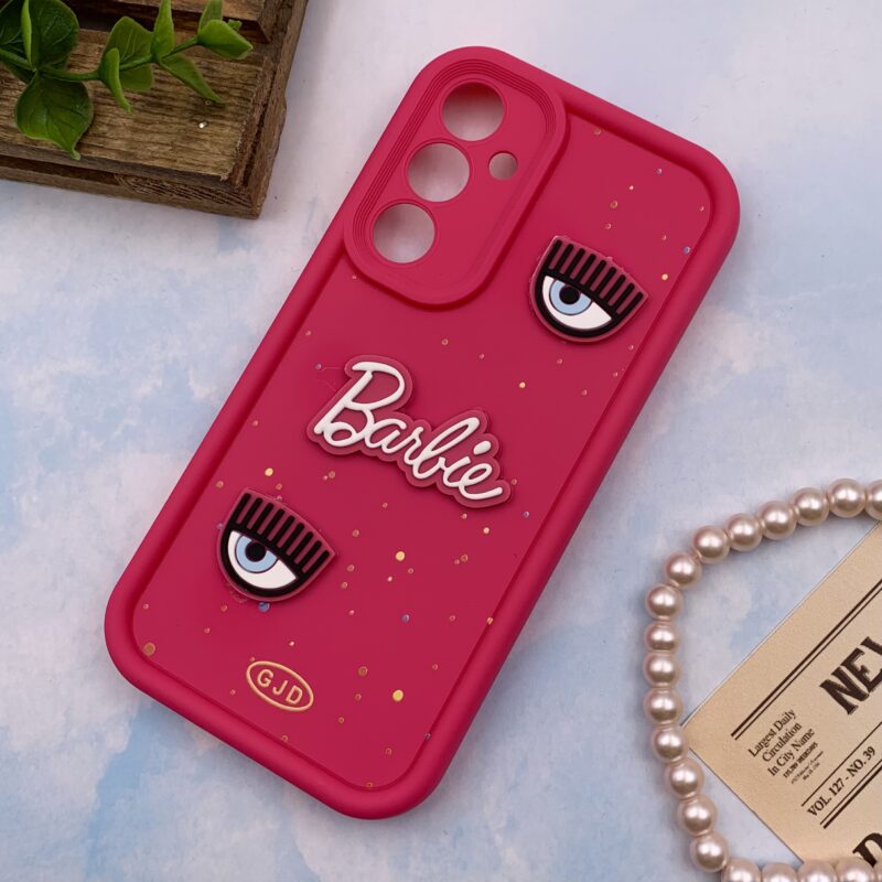قاب گوشی Galaxy S23 FE سامسونگ GJD اورجینال Solid Case سیلیکونی عروسکی برجسته محافظ لنز دار طرح کیارا باربی کد 23807 - Image 2