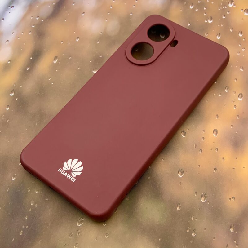 قاب گوشی Huawei Nova 10 SE هوآوی سیلیکونی های کپی داخل پارچه ای طرح ساده زرشکی محافظ لنز دار کد 25360 - Image 2
