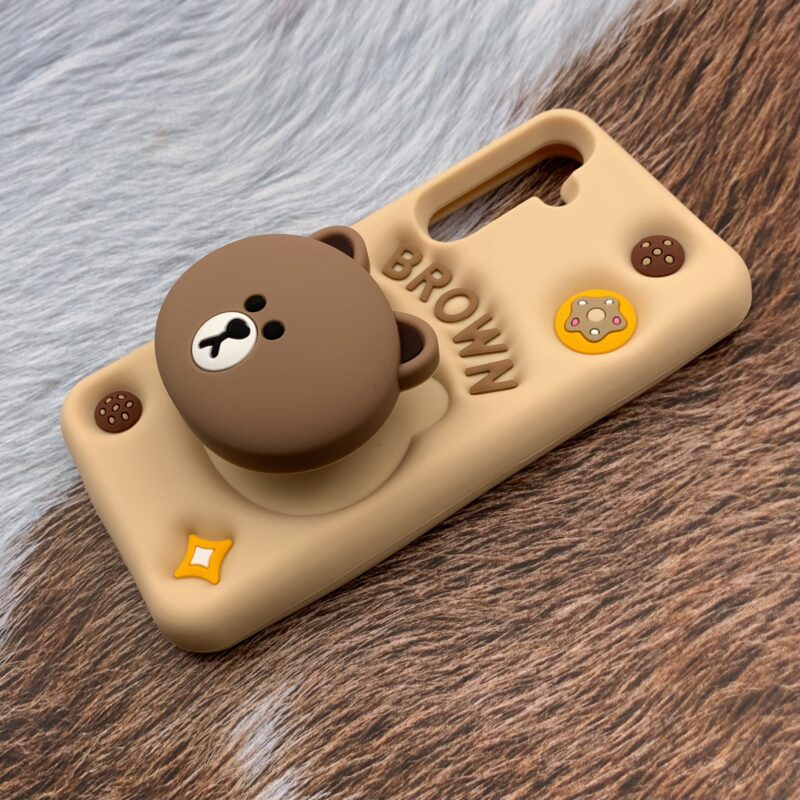 قاب گوشی Galaxy S23 FE سامسونگ Brown اورجینال تدی سیلیکونی برجسته سه بعدی هولدری لاکچری کد 26720 - Image 2