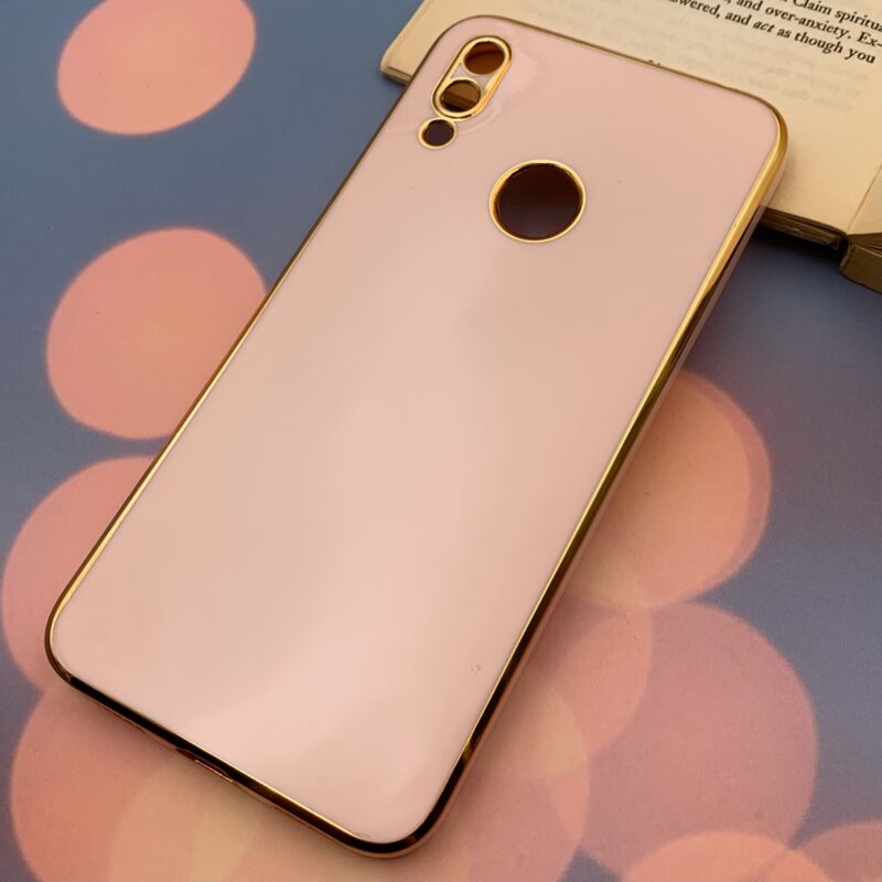قاب گوشی Y7 2019 / Y7 Prime 2019 هوآوی ژله ای مای کیس طرح Gold Line دور طلایی محافظ لنز دار گلبهی کد 26816 - Image 2