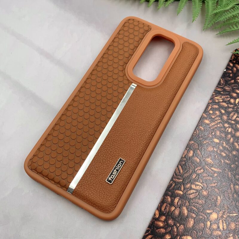 قاب گوشی Redmi Note 8 Pro شیائومی Fashion چرمی اورجینال دور سیلیکونی اسپرت عسلی کد 28088 - Image 2