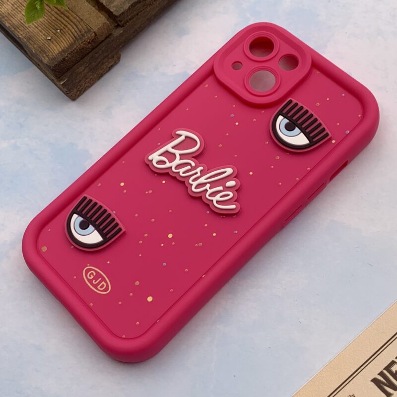 قاب گوشی iPhone 13 آیفون GJD اورجینال Solid Case سیلیکونی عروسکی برجسته محافظ لنز دار طرح کیارا باربی کد 30732 - Image 2