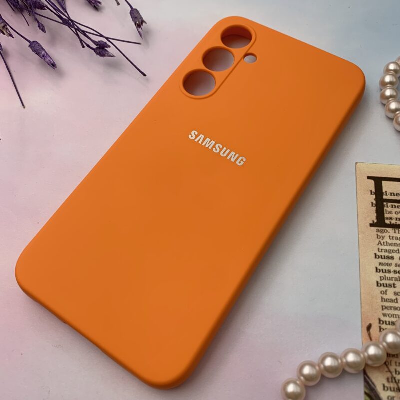 قاب گوشی Galaxy S23 FE سامسونگ سیلیکونی های کپی طرح ساده نارنجی محافظ لنز دار کد 32593 - Image 2