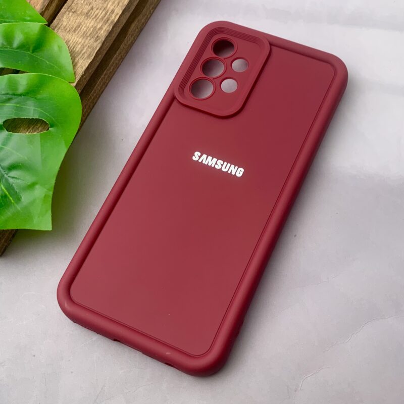 قاب گوشی Galaxy A32 4G سامسونگ سیلیکونی اورجینال Solid Case لوگو برجسته ضد ضربه محافظ لنز دار زرشکی کد 32810 - Image 2