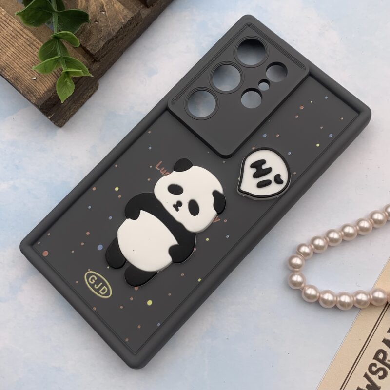 قاب گوشی Galaxy S24 Ultra سامسونگ GJD اورجینال Solid Case سیلیکونی عروسکی برجسته محافظ لنز دار طرح پاندا کد 35343 - Image 2