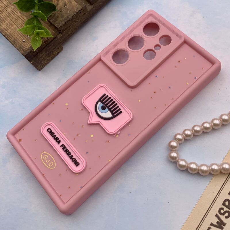 قاب گوشی Galaxy S24 Ultra سامسونگ GJD اورجینال Solid Case سیلیکونی عروسکی برجسته محافظ لنز دار طرح کیارا صورتی کد 42953 - Image 2