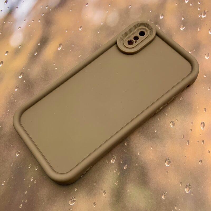 قاب گوشی iPhone X / iPhone XS آیفون سیلیکونی Solid Case ضد ضربه محافظ لنز دار قهوه ای کد 45532 - Image 2