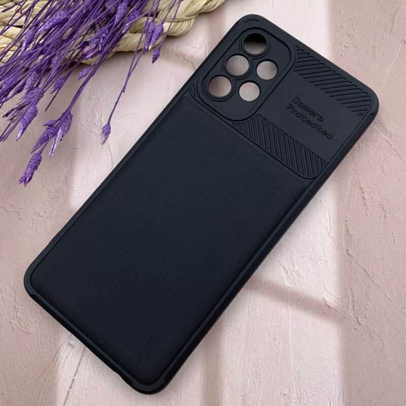 قاب گوشی Galaxy A32 4G سامسونگ سیلیکونی طرح هاشور Camera Protected محافظ لنز دار مشکی کد 46820 - Image 2