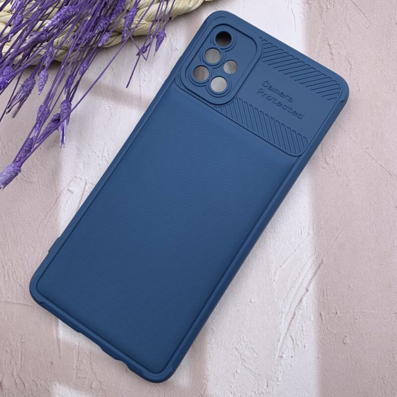 قاب گوشی Galaxy A51 سامسونگ سیلیکونی طرح هاشور Camera Protected محافظ لنز دار سرمه ای کد 46850 - Image 2