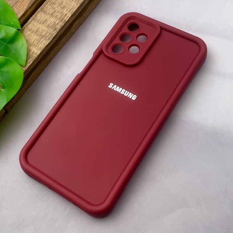 قاب گوشی Galaxy A13 4G سامسونگ سیلیکونی اورجینال Solid Case لوگو برجسته ضد ضربه محافظ لنز دار زرشکی کد 47441 - Image 2