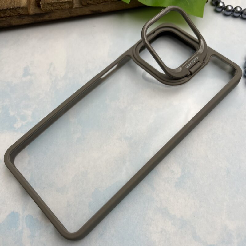 قاب گوشی Galaxy A12 / Galaxy M12 سامسونگ Case Pro اورجینال دور سیلیکونی استندشو شفاف تیتانیوم کد 48330 - Image 2