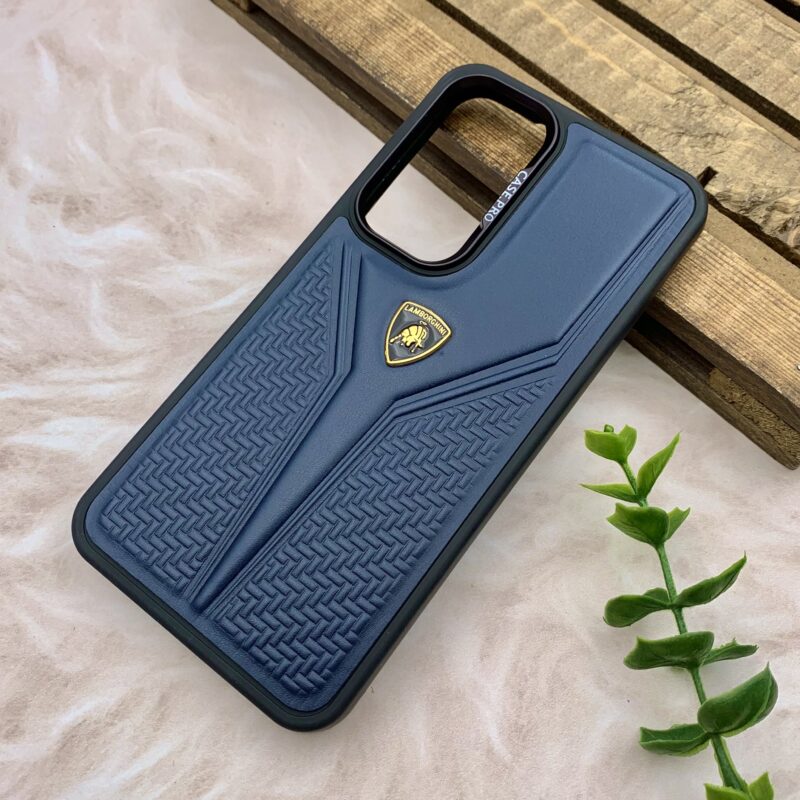 قاب گوشی Galaxy A35 سامسونگ چرم برجسته Case Pro اورجینال لامبورگینی لاکچری سرمه ای کد 49069 - Image 2