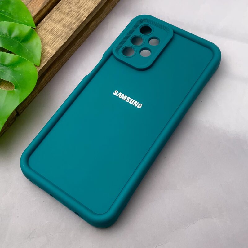 قاب گوشی Galaxy A13 4G سامسونگ سیلیکونی اورجینال Solid Case لوگو برجسته ضد ضربه محافظ لنز دار سبز تیره کد 49244 - Image 2
