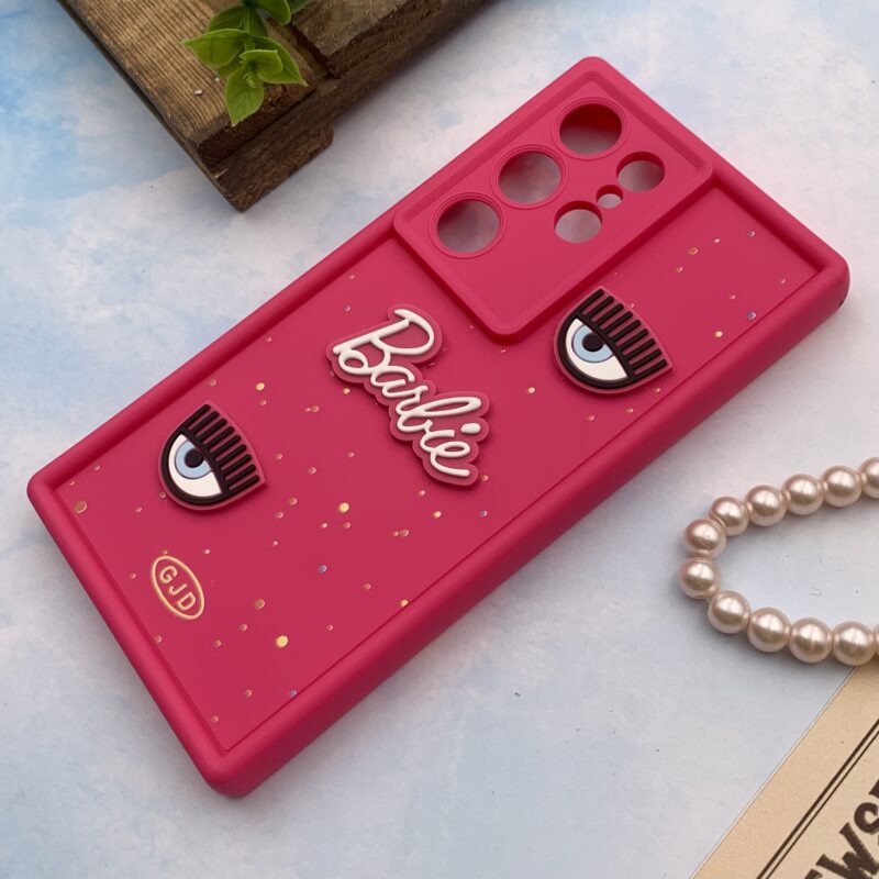 قاب گوشی Galaxy S24 Ultra سامسونگ GJD اورجینال Solid Case سیلیکونی عروسکی برجسته محافظ لنز دار طرح کیارا باربی کد 50858 - Image 2