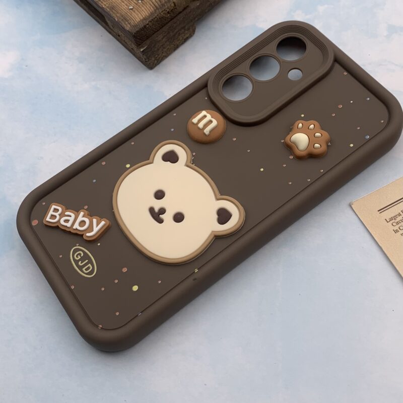 قاب گوشی Galaxy S23 FE سامسونگ GJD اورجینال Solid Case سیلیکونی عروسکی برجسته محافظ لنز دار طرح تدی کد 50961 - Image 2