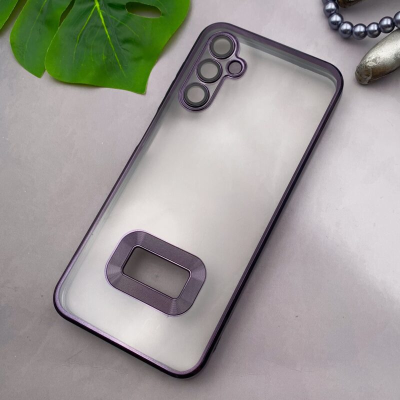 قاب گوشی Galaxy A14 سامسونگ الکتروپلیتینگ شفاف ژله ای مگ سیف محافظ لنز دار شیشه ای کرومی کد 53616 - Image 2