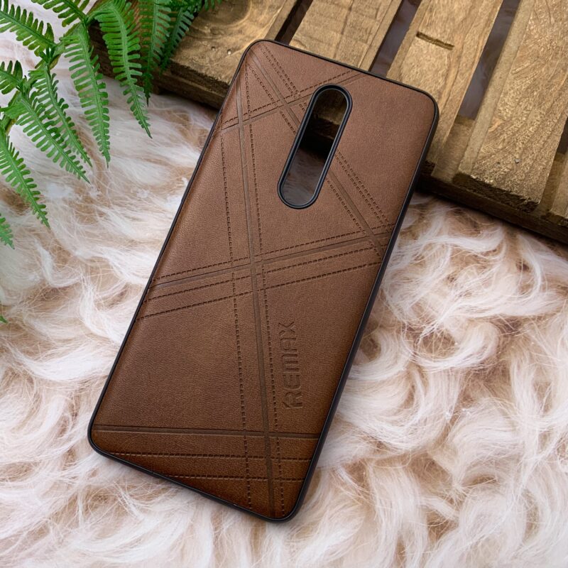 قاب گوشی Mi 9T / Mi 9T Pro / Redmi K20 / Redmi K20 Pro شیائومی چرمی دور ژله ای طرح برجسته REMAX کلاسیک قهوه ای کد 56168 - Image 2