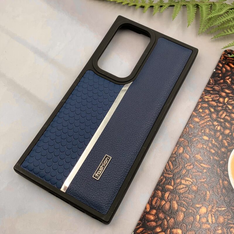 قاب گوشی Galaxy S23 Ultra سامسونگ Fashion چرمی اورجینال دور سیلیکونی اسپرت سرمه ای کد 56470 - Image 2