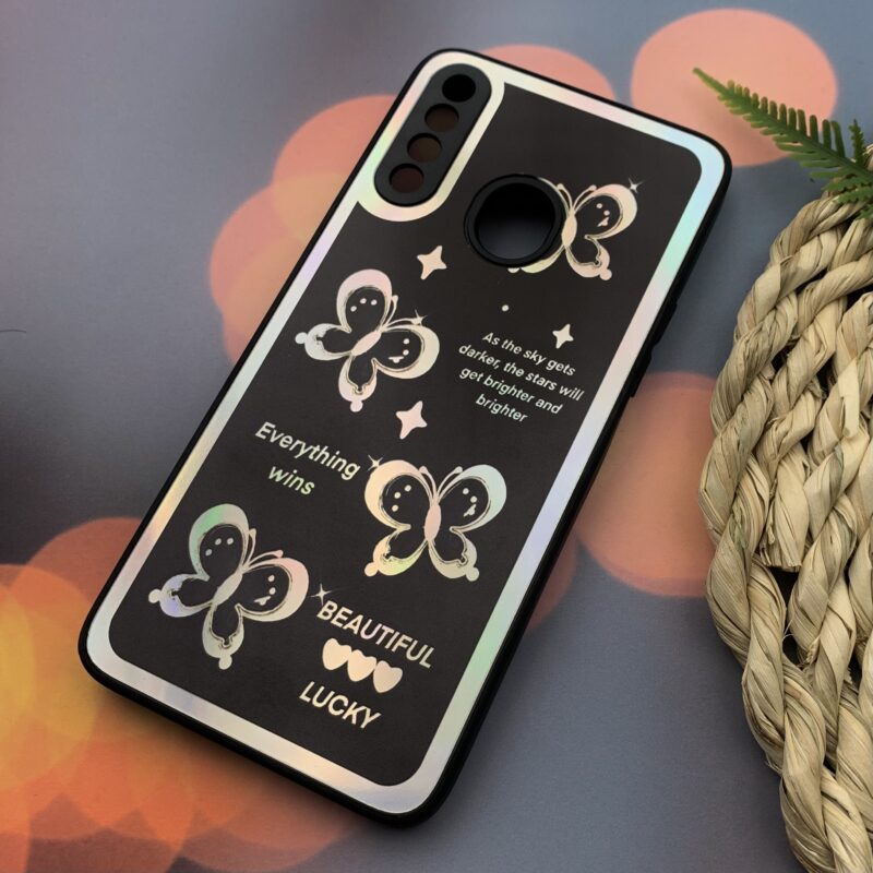 قاب گوشی Galaxy A20S سامسونگ هولوگرامی PVD دور سیلیکونی محافظ لنز دار طرح پروانه کد 58687 - Image 2