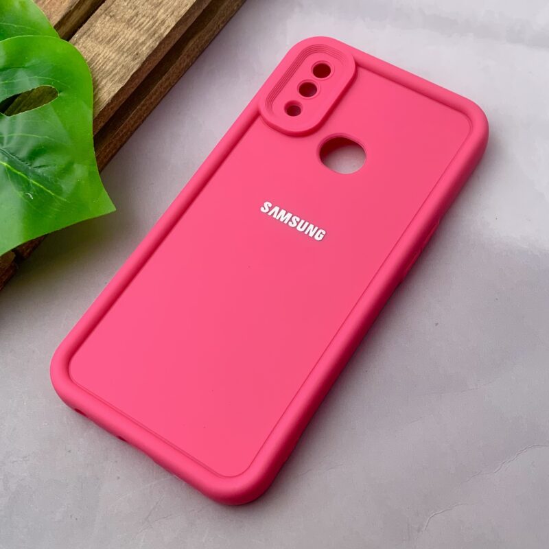 قاب گوشی Galaxy A10S سامسونگ سیلیکونی اورجینال Solid Case لوگو برجسته ضد ضربه محافظ لنز دار سرخابی کد 65360 - Image 2