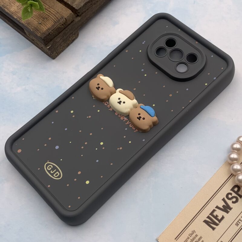 قاب گوشی Poco X3 / Poco X3 NFC / Poco X3 Pro شیائومی GJD اورجینال Solid Case سیلیکونی عروسکی برجسته محافظ لنز دار طرح خرس نوک مدادی کد 65380 - Image 2