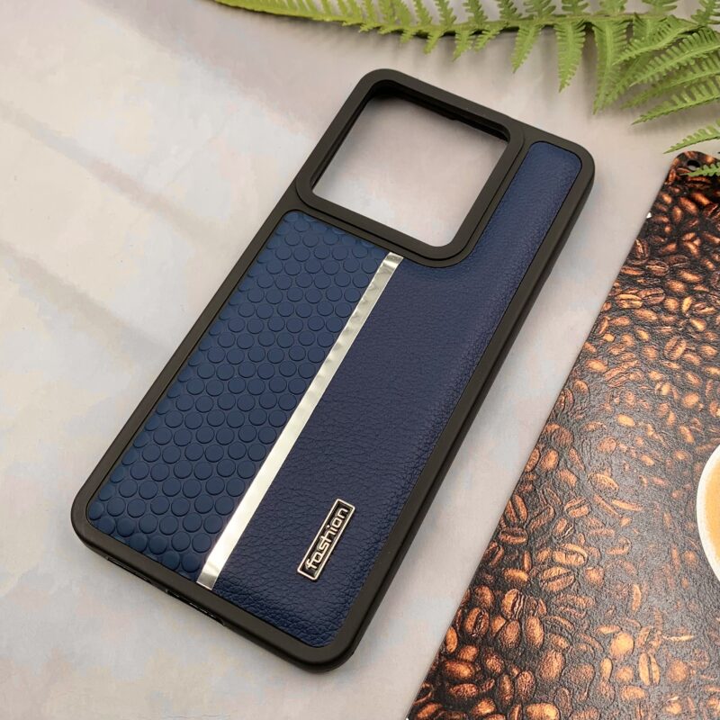 قاب گوشی Redmi Note 13 Pro 5G / Poco X6 شیائومی Fashion چرمی اورجینال دور سیلیکونی اسپرت سرمه ای کد 66814 - Image 2