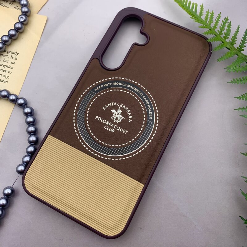 قاب گوشی Galaxy S23 FE سامسونگ اورجینال چرمی مگ سیف Polo Santa Barbara رنگ قهوه ای کد 69498 - Image 2