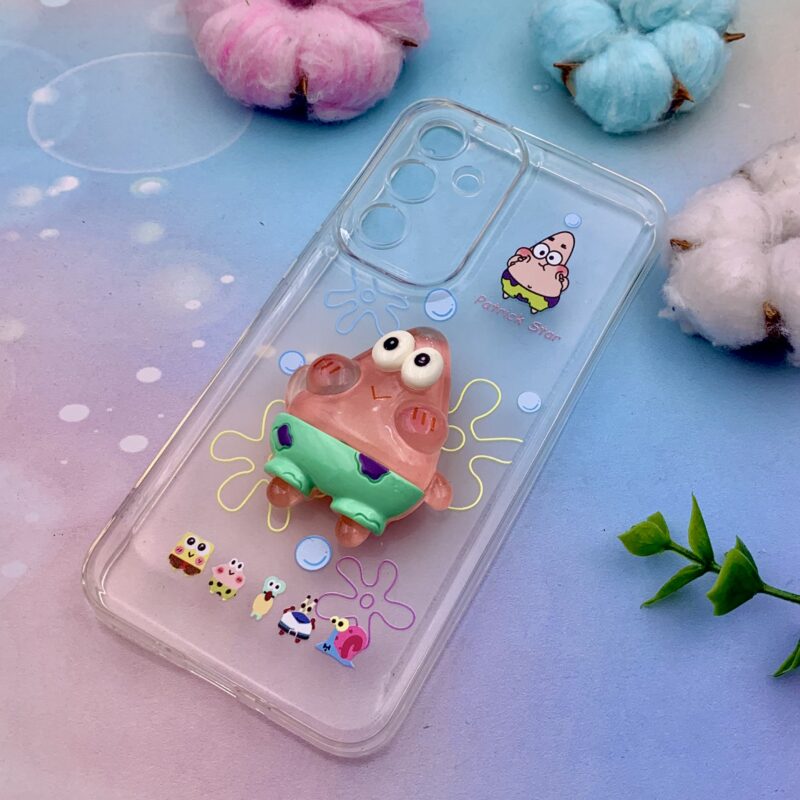 قاب گوشی Galaxy A35 سامسونگ Space شفاف رزینی برجسته سه بعدی خانواده پاتریک و باب اسفنجی محافظ لنزدار کد 70172 - Image 2