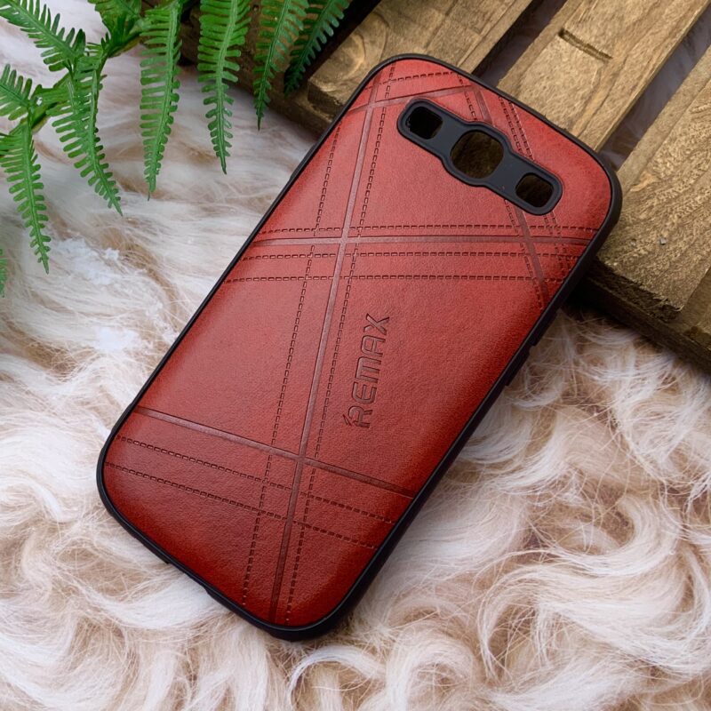 قاب گوشی Galaxy S3 سامسونگ چرمی دور ژله ای طرح برجسته REMAX کلاسیک قرمز کد 70413 - Image 2